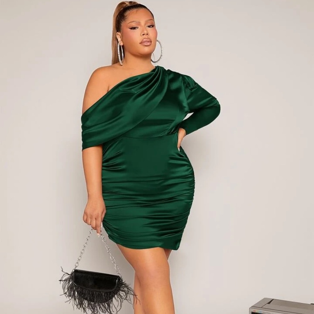 SHEIN off shoulder satin dress